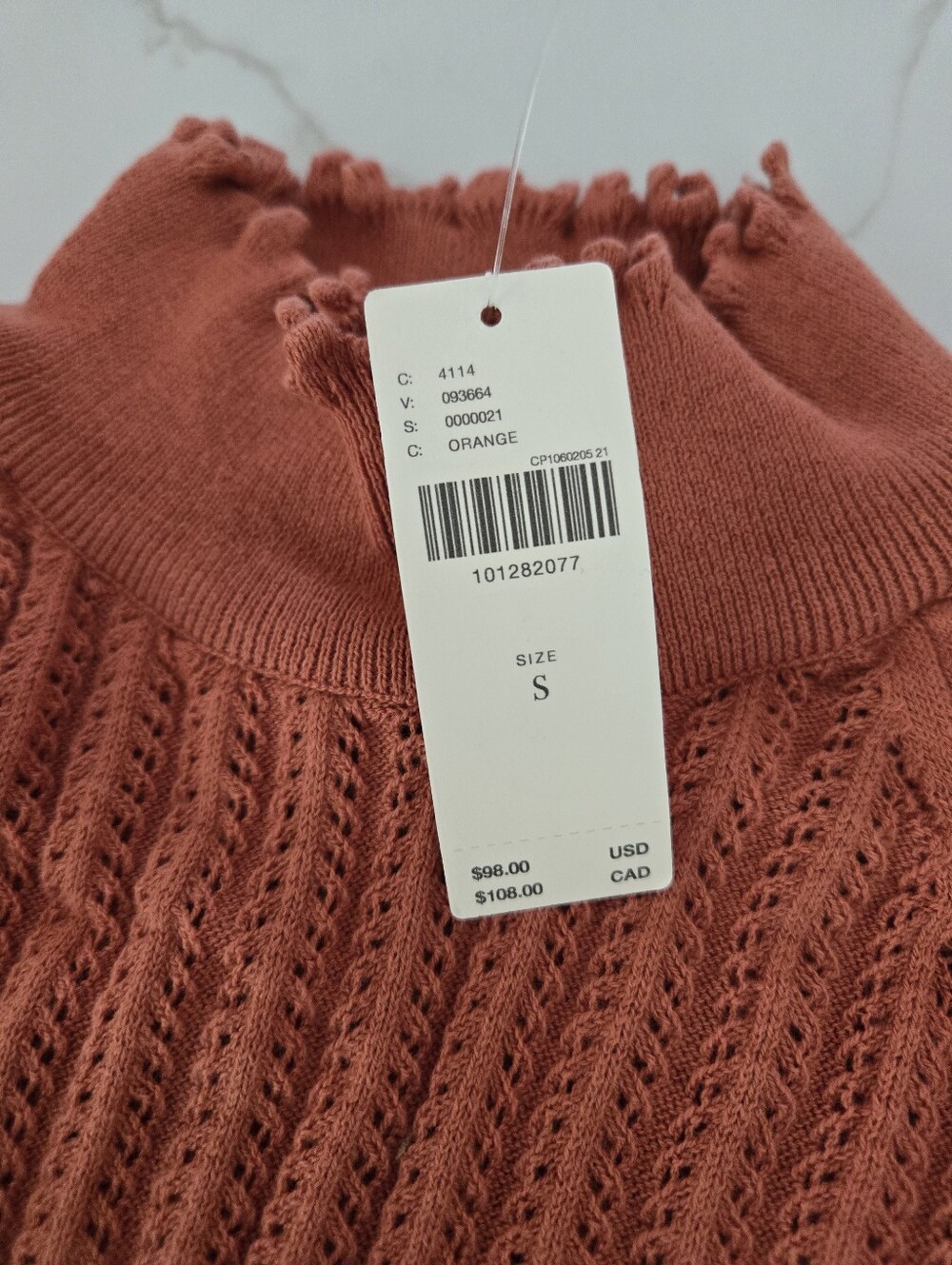 NWT By Anthropologie Mock-Neck Pointelle Ruffle-Trim Sweater Tee - Picture 4 of 4